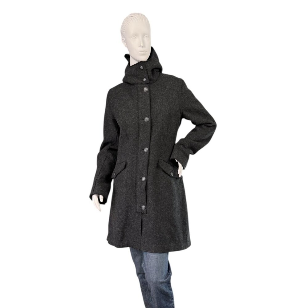 Vintage C.P. Company Women's Gray Wool Blend Hooded Coat Size IT 44 Medium
